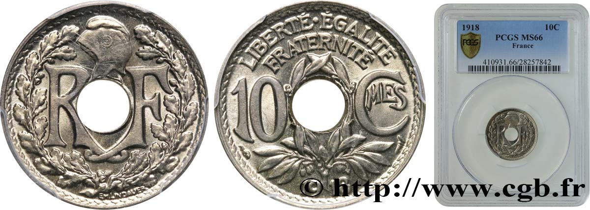 10 centimes Lindauer 1918  F.138/2 MS66 PCGS
