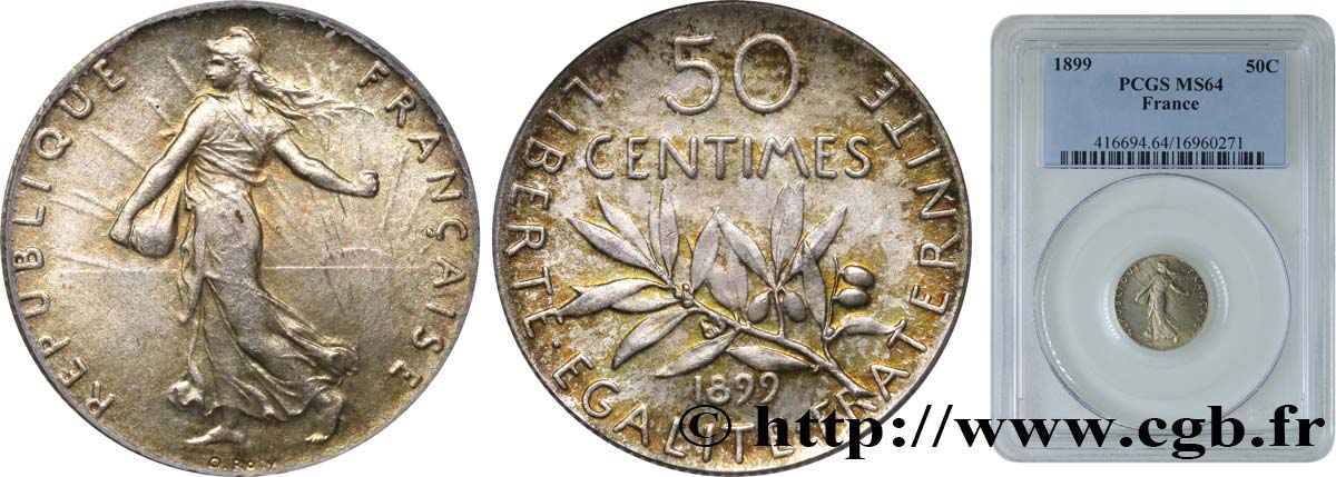 50 centimes Semeuse 1899  F.190/5 SPL64 PCGS