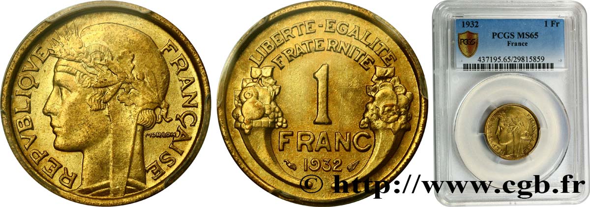 1 franc Morlon 1932 Paris F.219/3 FDC65 PCGS