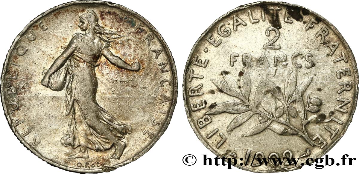 2 francs Semeuse 1902  F.266/7 B10 