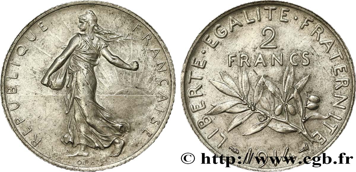 2 francs Semeuse 1914  F.266/15 XF48 