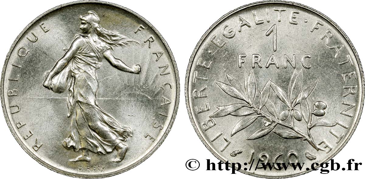 1 franc Semeuse, nickel, avec le gros 0 1960 Paris F.226/5 SUP62 