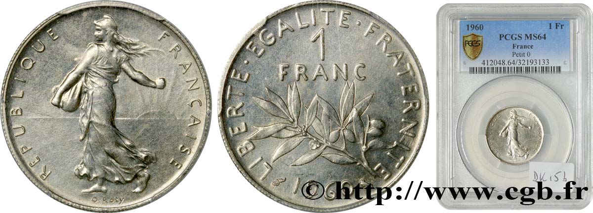 1 franc Semeuse, nickel 1960 Paris F.226/4 SPL64 PCGS