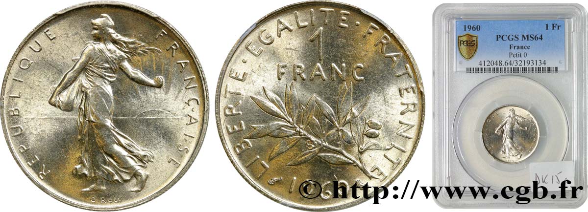 1 franc Semeuse, nickel 1960 Paris F.226/4 SPL64 PCGS