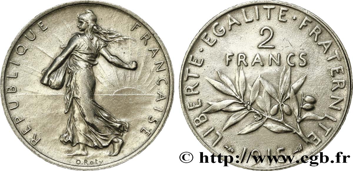 2 francs Semeuse 1915  F.266/17 MBC45 