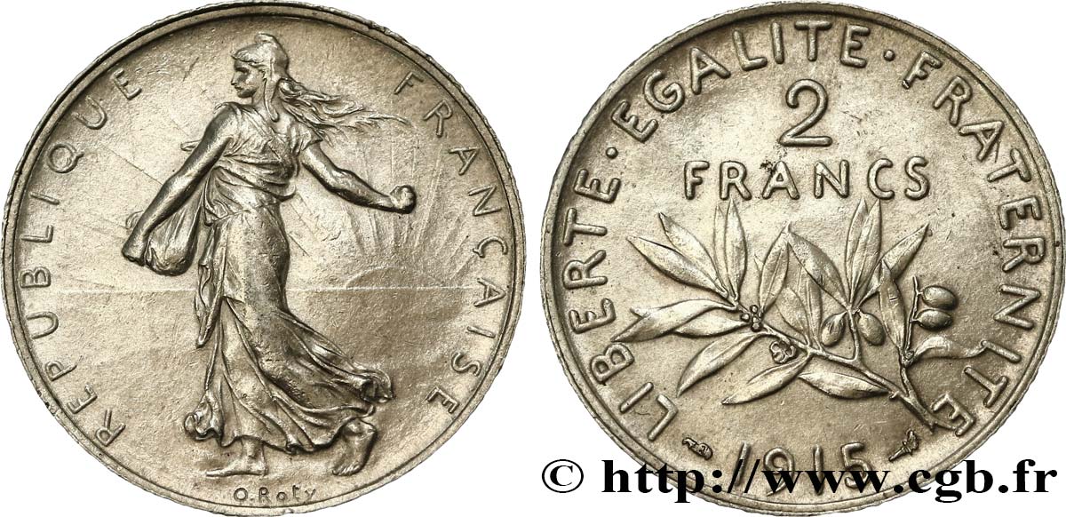2 francs Semeuse 1915  F.266/17 AU58 