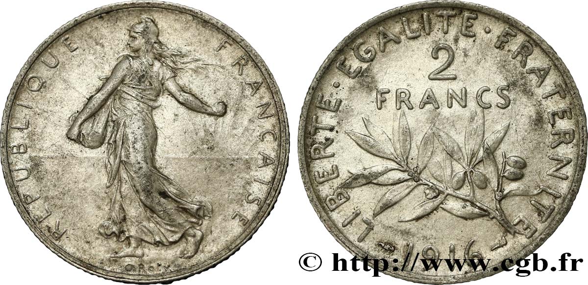 2 francs Semeuse 1916  F.266/18 VZ58 
