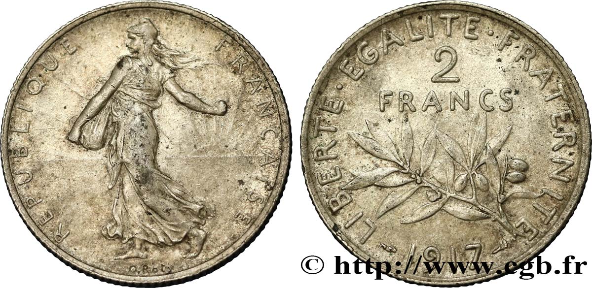 2 francs Semeuse 1917  F.266/19 SUP58 