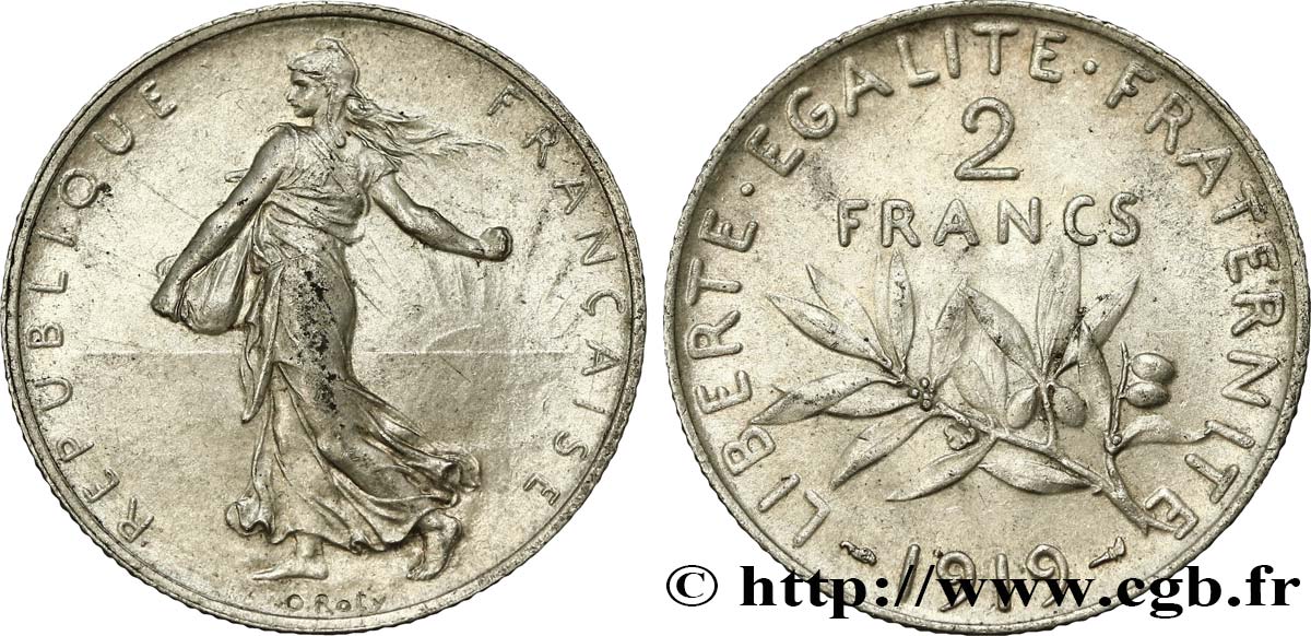 2 francs Semeuse 1919  F.266/21 VZ58 
