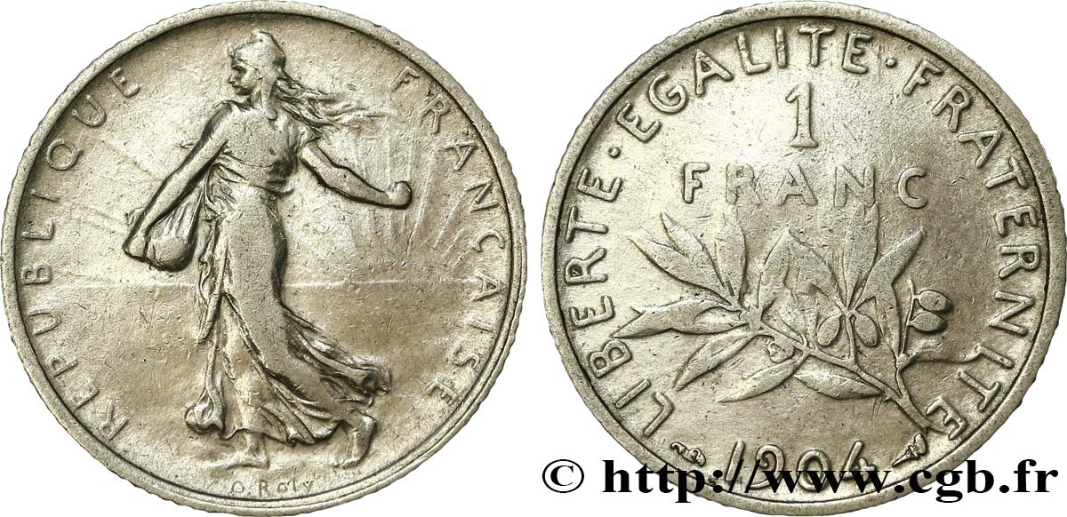 1 franc Semeuse 1904 Paris F.217/9 BC30 