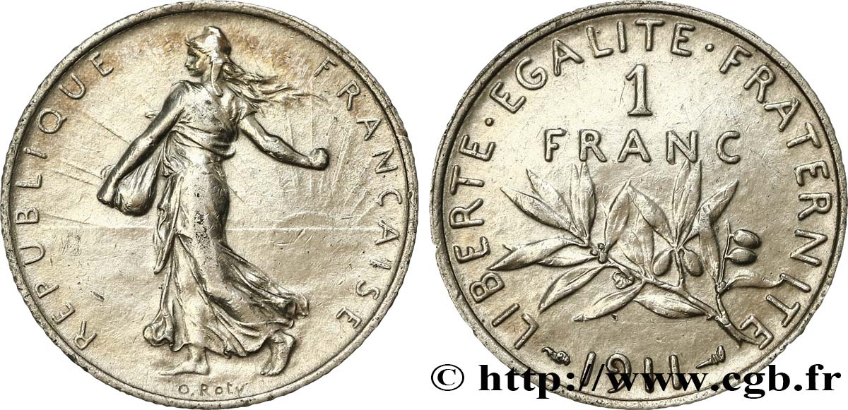 1 franc Semeuse 1911 Paris F.217/16 MBC45 