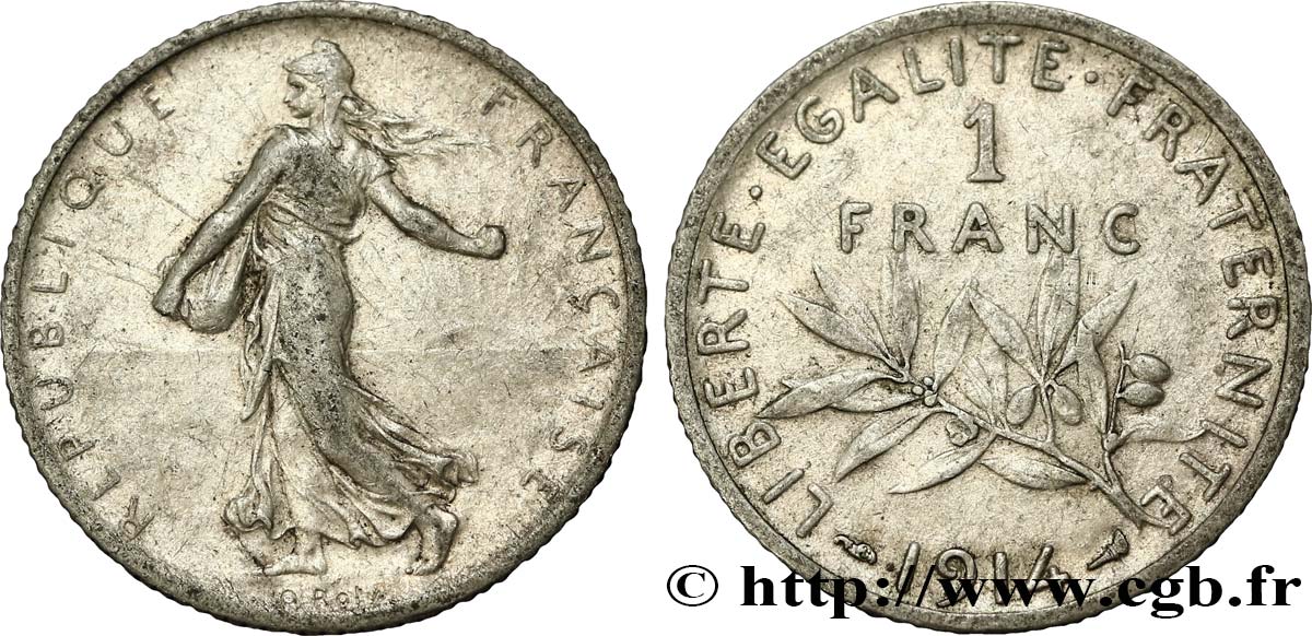 1 franc Semeuse 1914 Paris F.217/19 BC 