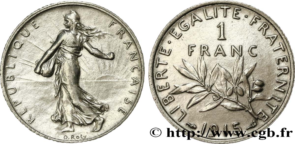 1 franc Semeuse 1915 Paris F.217/21 SUP58 