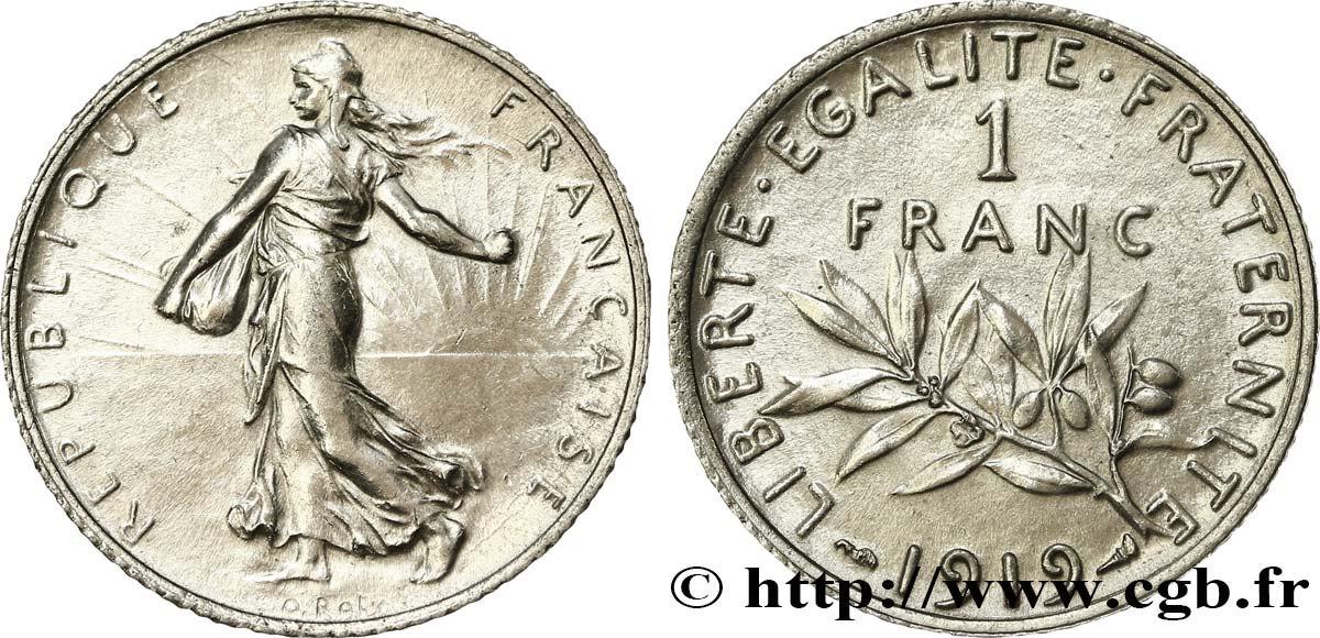 1 franc Semeuse 1919 Paris F.217/25 BB 