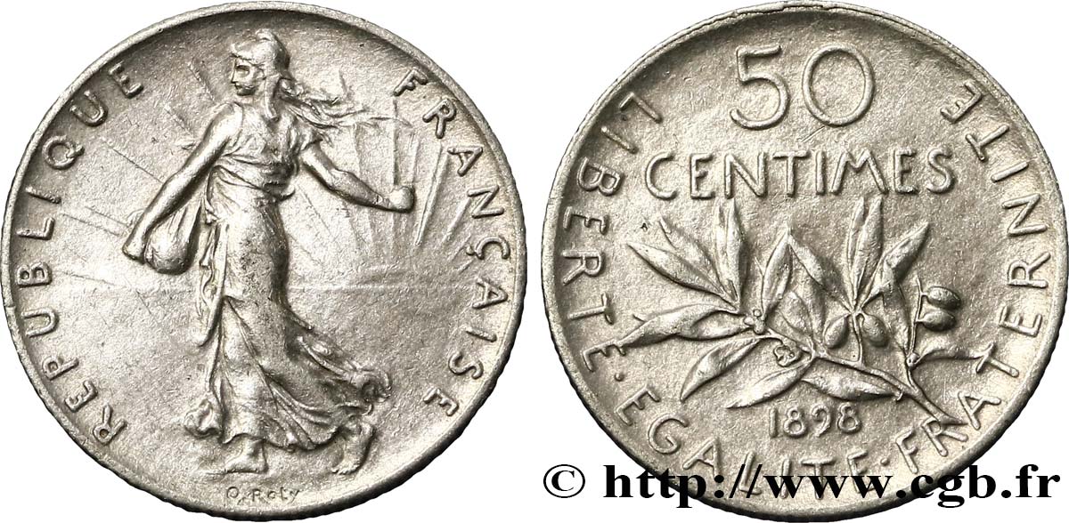 50 centimes Semeuse 1898 Paris F.190/3 BC35 