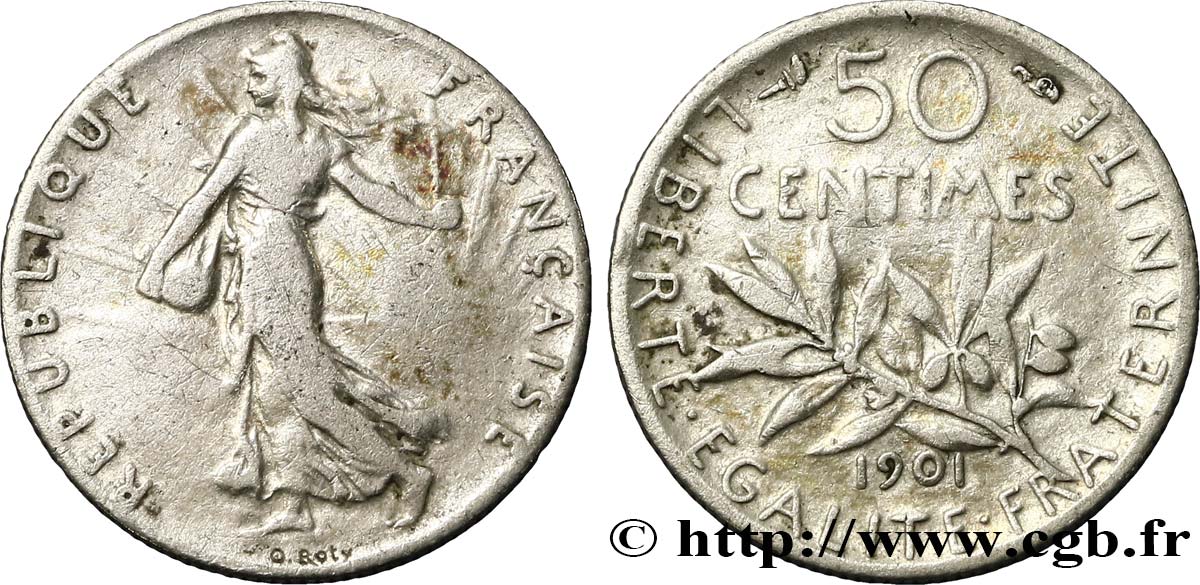 50 centimes Semeuse 1901  F.190/8 BC25 