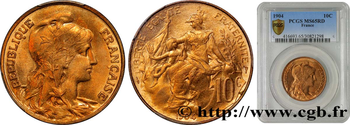 10 centimes Daniel-Dupuis 1904  F.136/13 MS65 PCGS