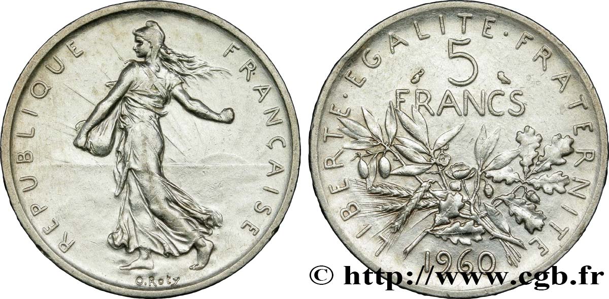 5 francs Semeuse, argent 1960 Paris F.340/4 TTB 