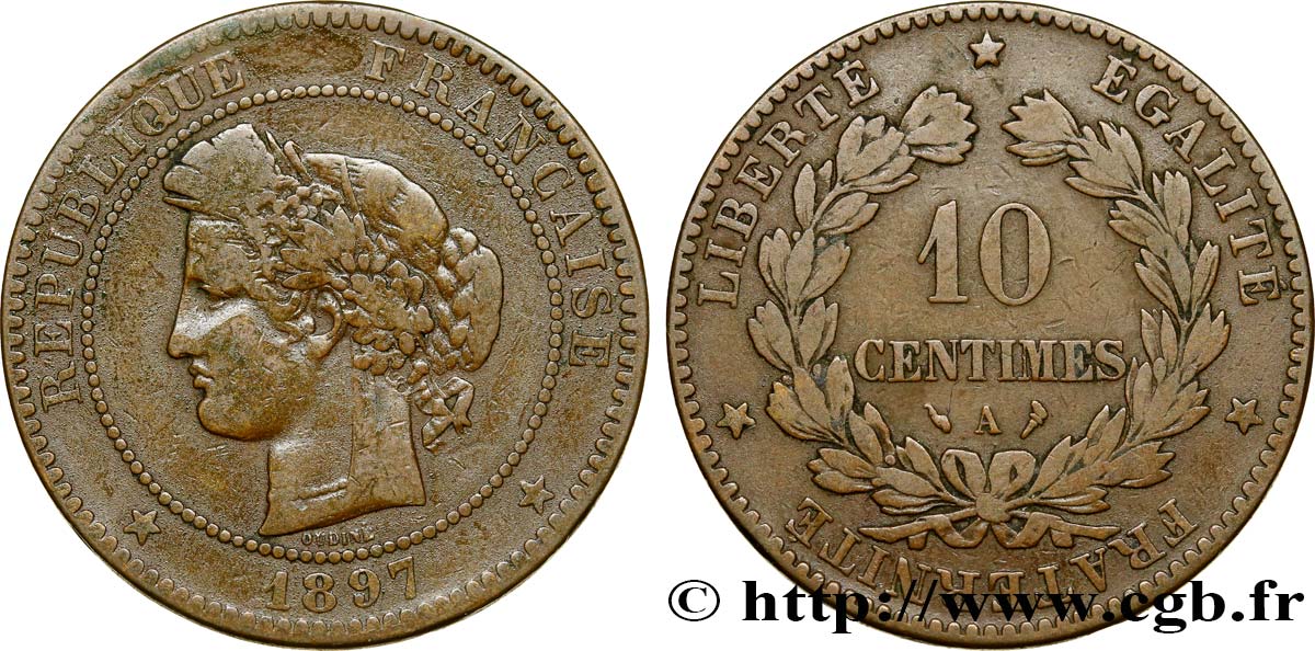 10 centimes Cérès 1897 Paris F.135/44 TB35 