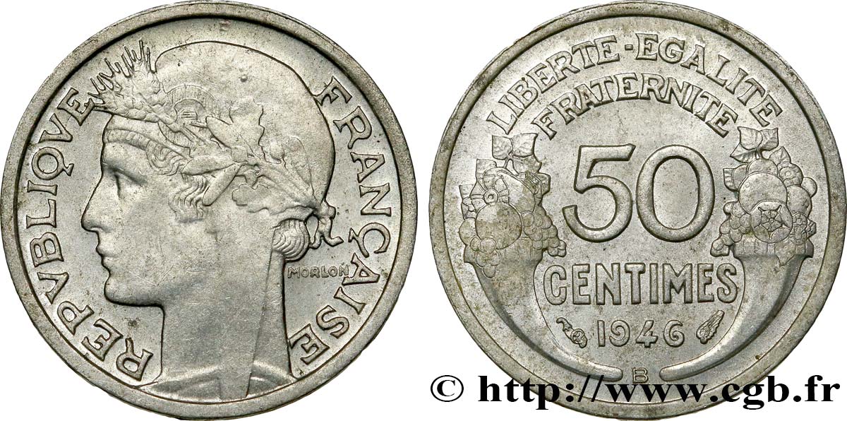50 centimes Morlon, légère 1946 Beaumont-le-Roger F.194/9 VZ58 