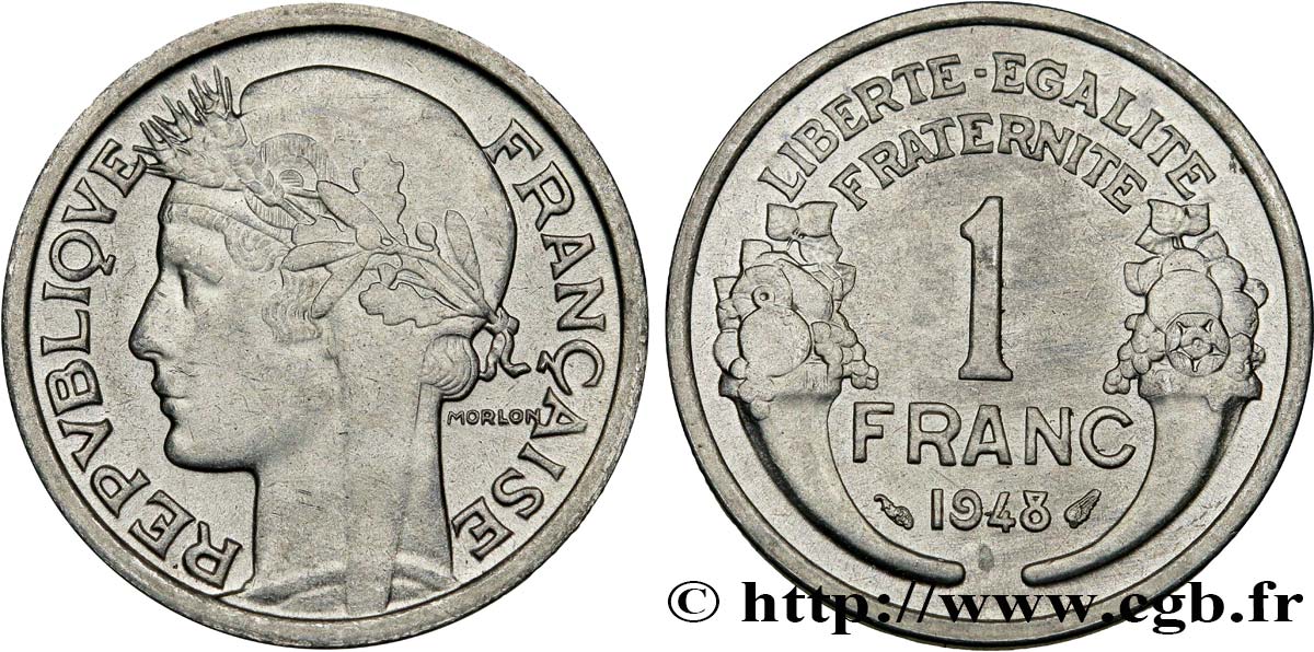 1 franc Morlon, légère 1948  F.221/13 MS63 