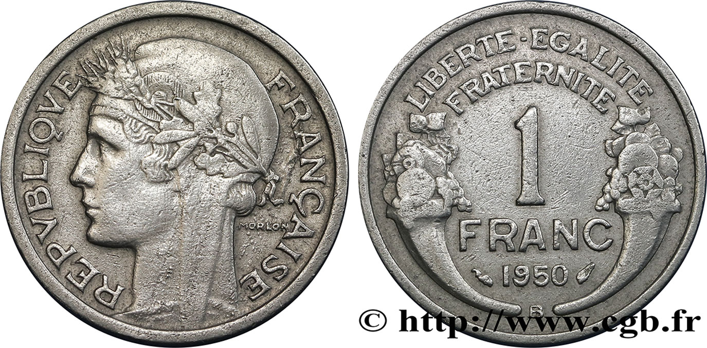 1 franc Morlon, légère 1950 Beaumont-Le-Roger F.221/18 XF40 