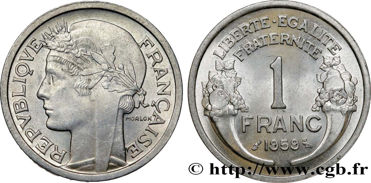 1 franc Morlon, légère 1959  F.221/23 SPL63 