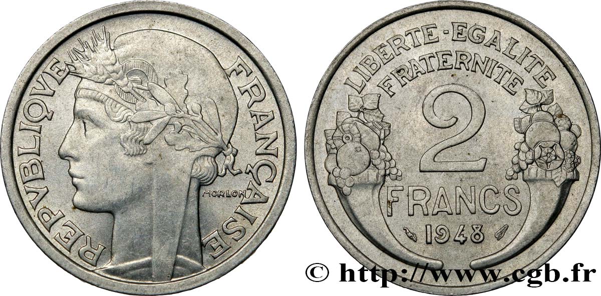 2 francs Morlon, aluminium 1948  F.269/12 MS62 