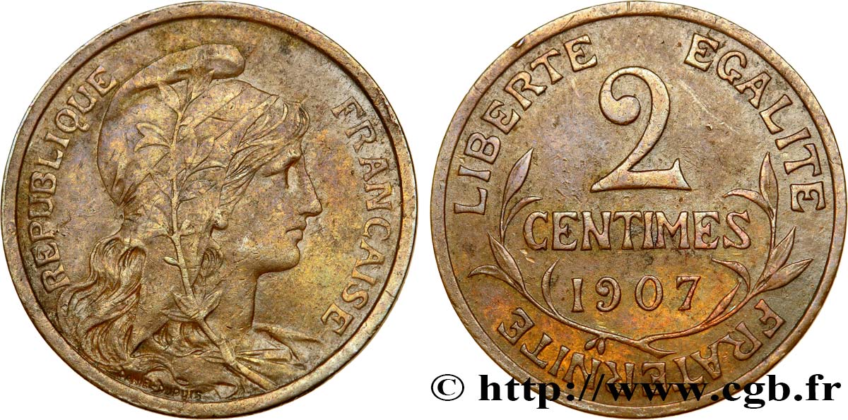 2 centimes Daniel-Dupuis 1907 Paris F.110/10 TTB45 