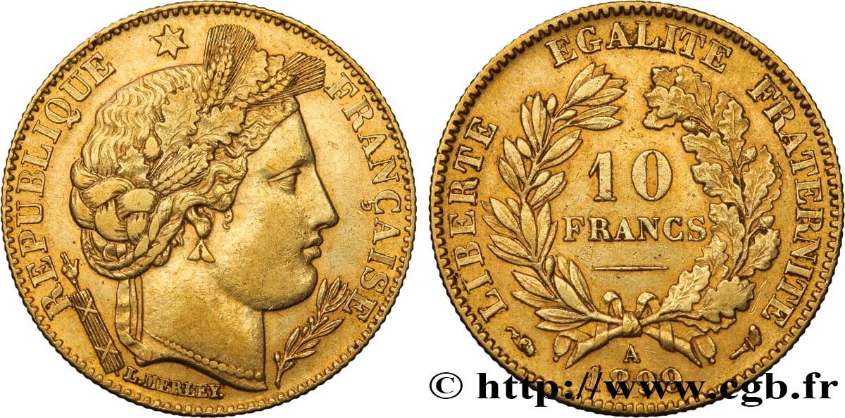10 francs or Cérès, Troisième République 1899 Paris F.508/5 SS48 