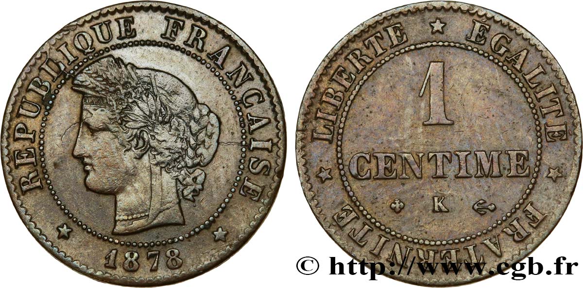 1 centime Cérès 1878 Bordeaux F.104/8 TTB42 
