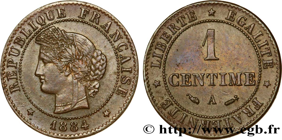 1 centime Cérès 1884 Paris F.104/11 AU52 