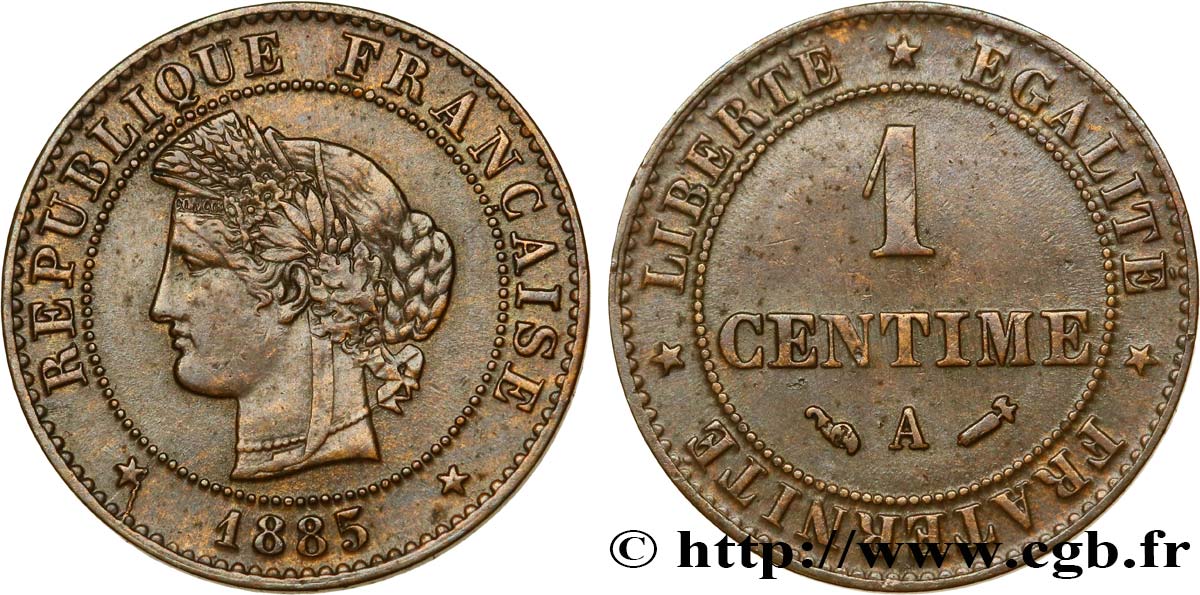 1 centime Cérès 1885 Paris F.104/12 XF48 