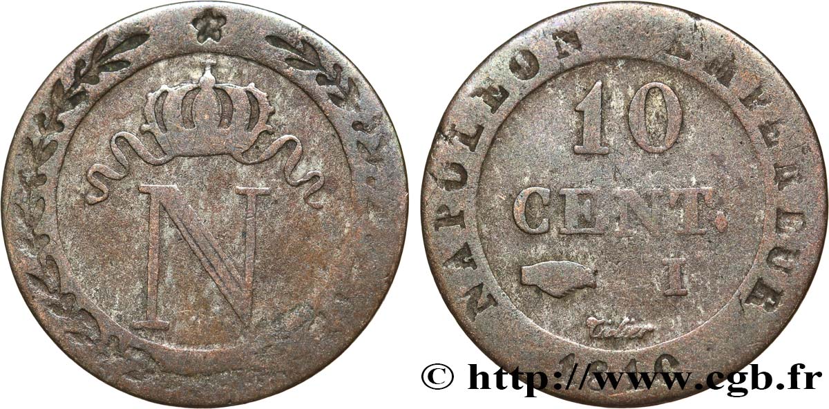 10 cent. à l N couronnée 1810 Limoges F.130/22 BC20 
