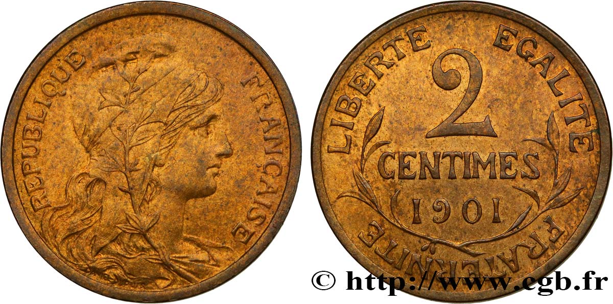 2 centimes Daniel-Dupuis 1901 Paris F.110/6 SUP58 