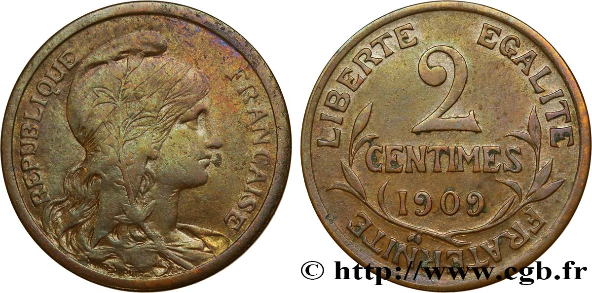 2 centimes Daniel-Dupuis 1909 Paris F.110/12 XF42 