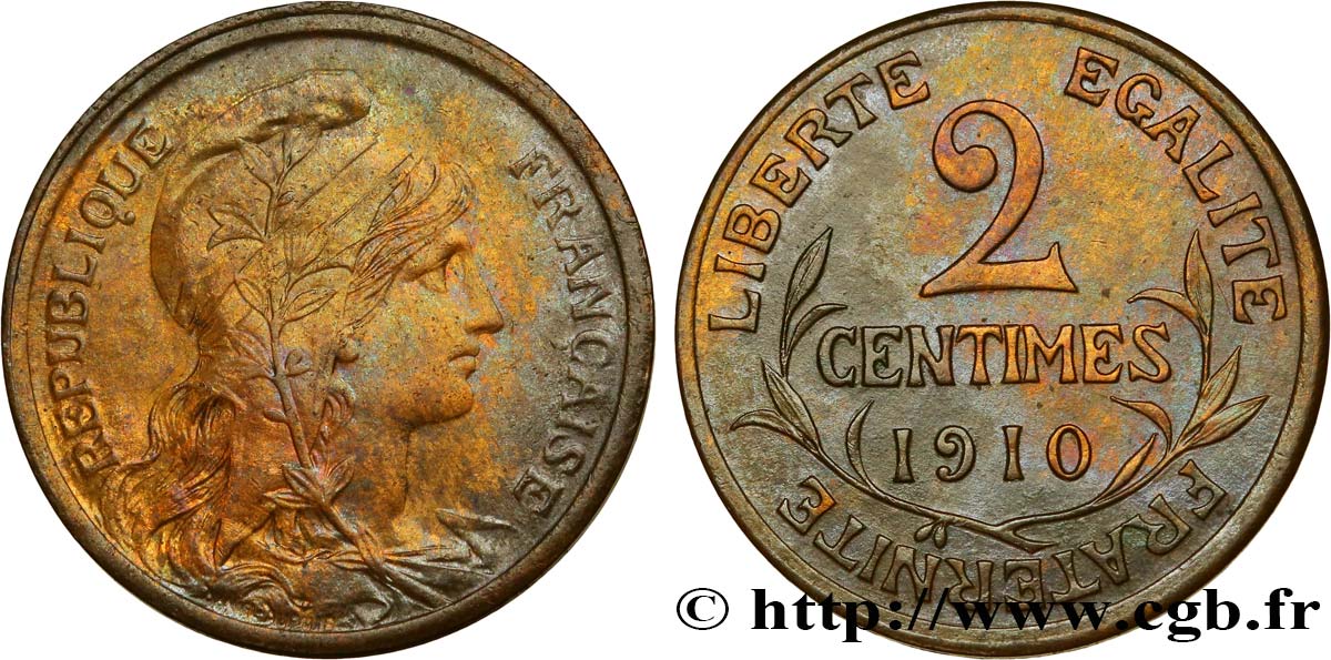 2 centimes Daniel-Dupuis 1910 Paris F.110/13 AU55 