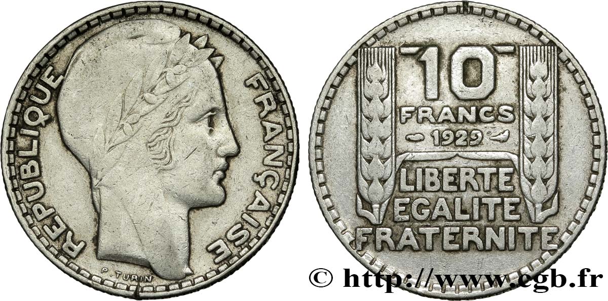 10 francs Turin 1929  F.360/2 TTB40 