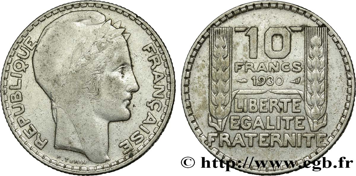 10 francs Turin 1930  F.360/3 VF25 