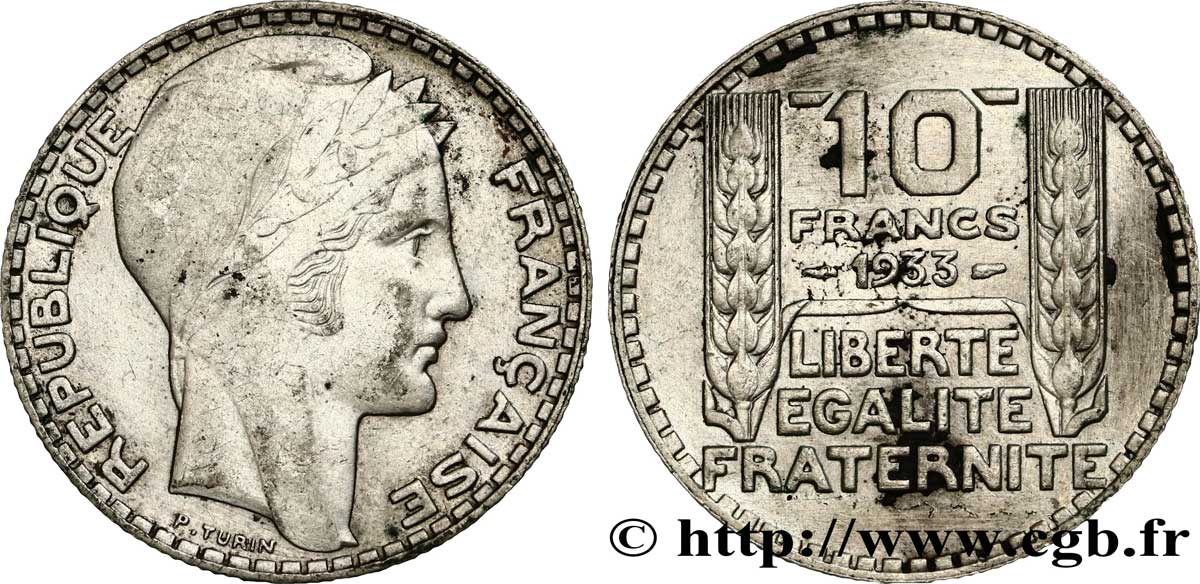 10 francs Turin 1933  F.360/6 XF 