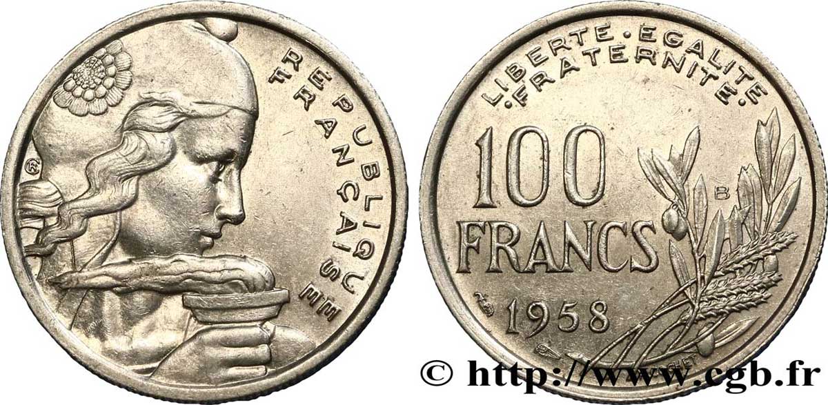 100 francs Cochet 1958 Beaumont-le-Roger F.450/14 BB52 