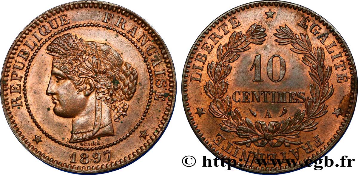 10 centimes Cérès 1897 Paris F.135/44 SUP58 