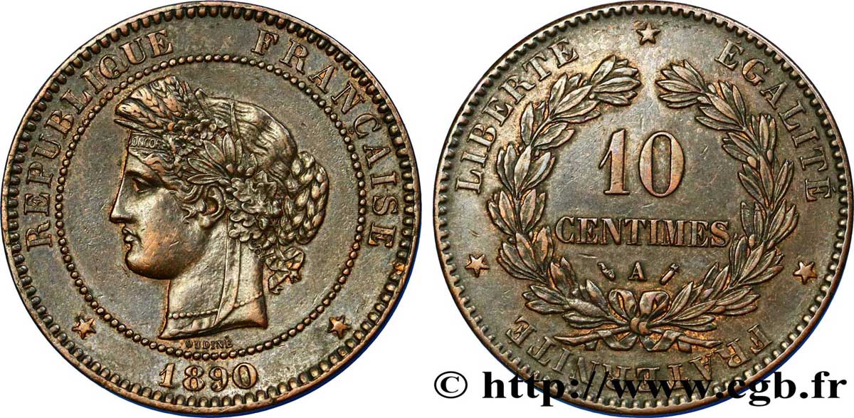 10 centimes Cérès 1890 Paris F.135/35 TTB48 