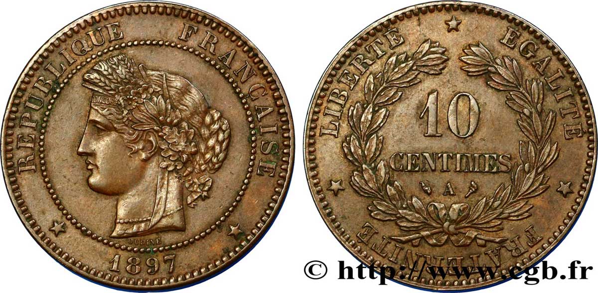 10 centimes Cérès 1897 Paris F.135/44 TTB52 