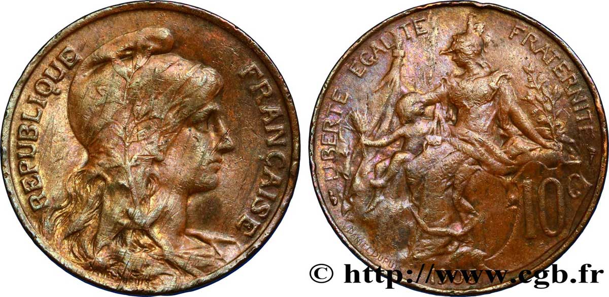 10 centimes Daniel-Dupuis 1905  F.136/14 VF 
