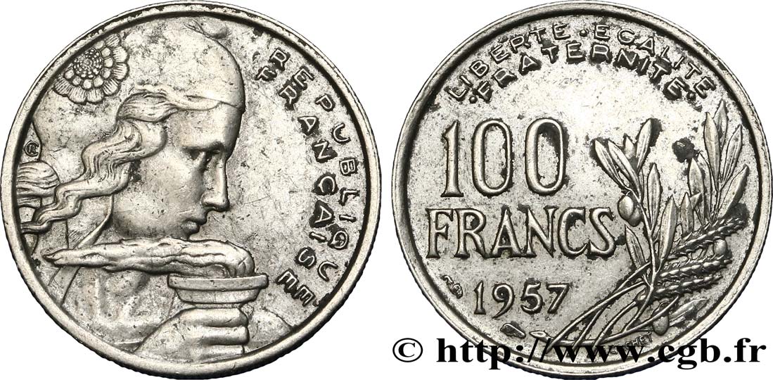 100 francs Cochet 1957  F.450/10 XF40 