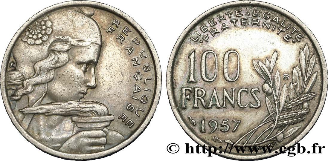 100 francs Cochet 1957 Beaumont-le-Roger F.450/11 XF40 