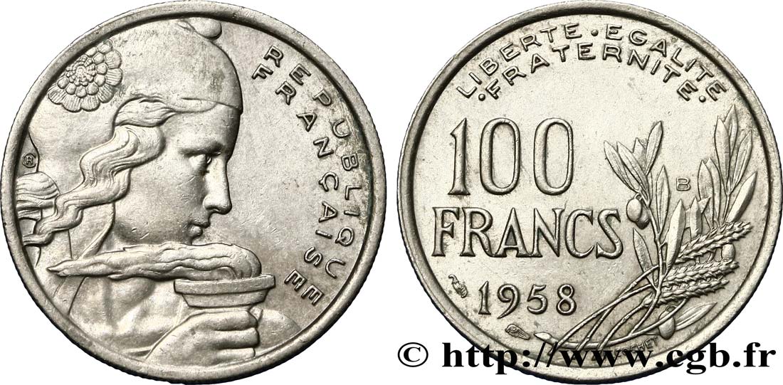 100 francs Cochet 1958 Beaumont-le-Roger F.450/14 XF48 