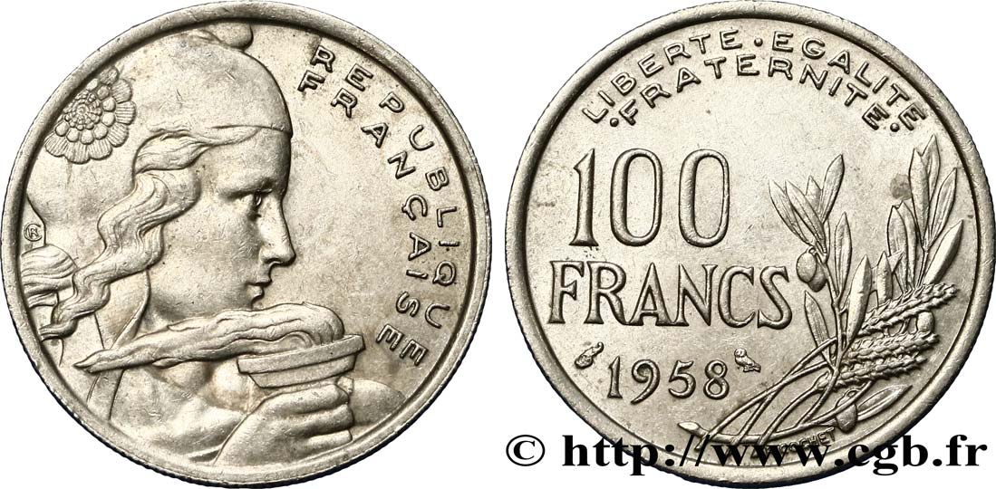 100 francs Cochet, chouette 1958  F.450/13 TTB45 