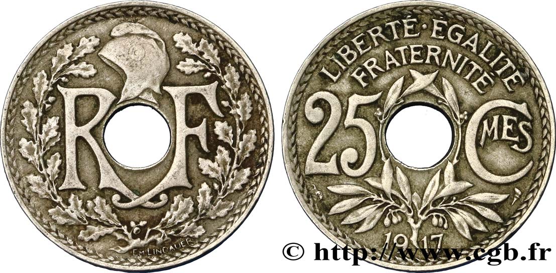 25 centimes Lindauer 1917  F.171/1 S35 